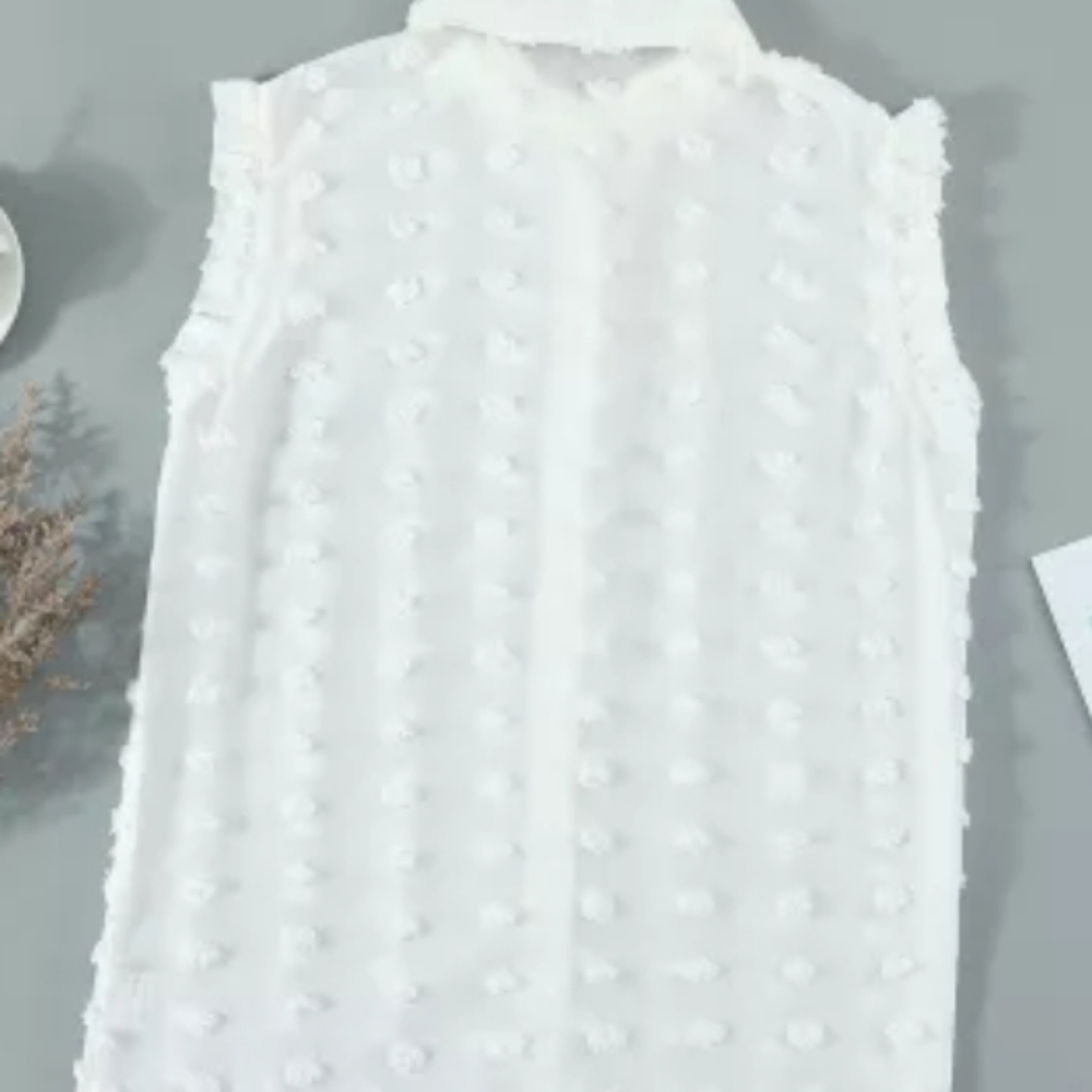 New Boutique Button Ruffle Dot Tank - Picture 12 of 16